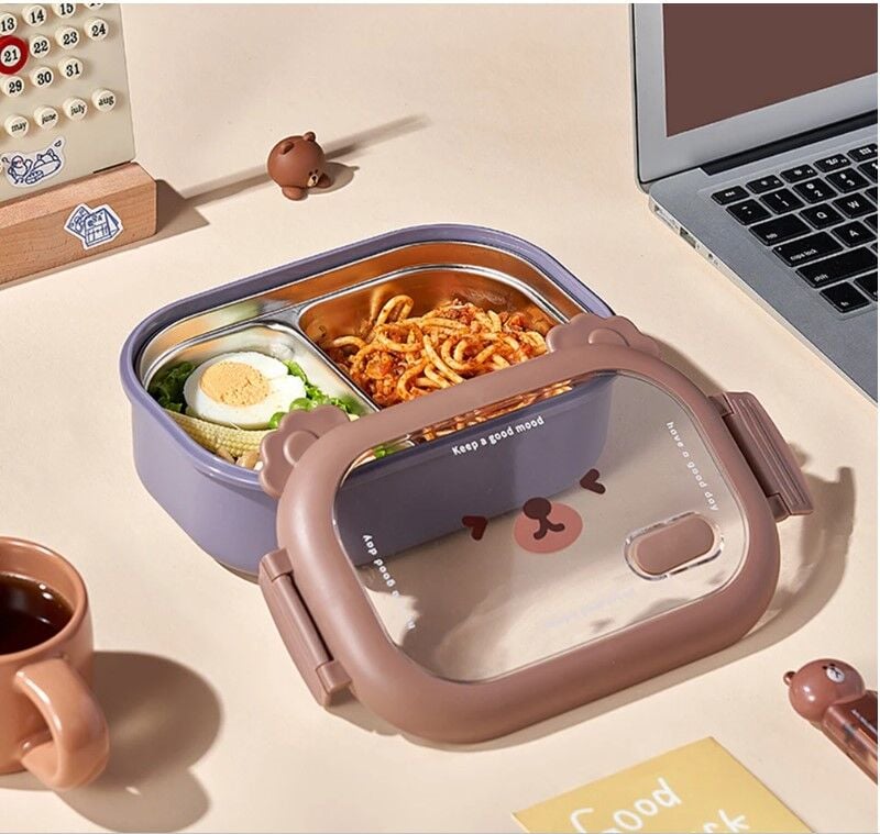 Bölmeli Paslanmaz Çelik Yemek Kutusu