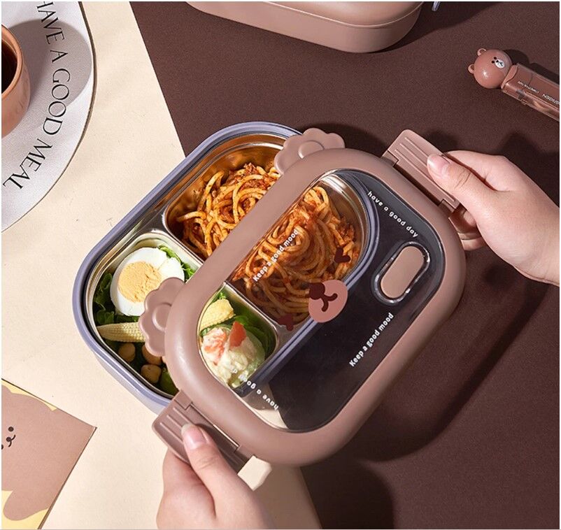 Bölmeli Paslanmaz Çelik Yemek Kutusu