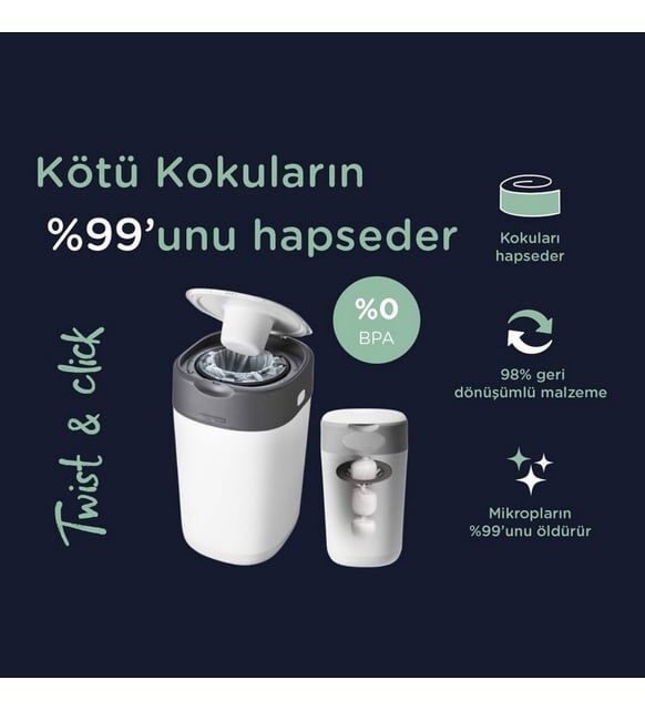 Tommee Tippee Twist & Click Çöp Kovası (Yenilenmiş / 2. El)