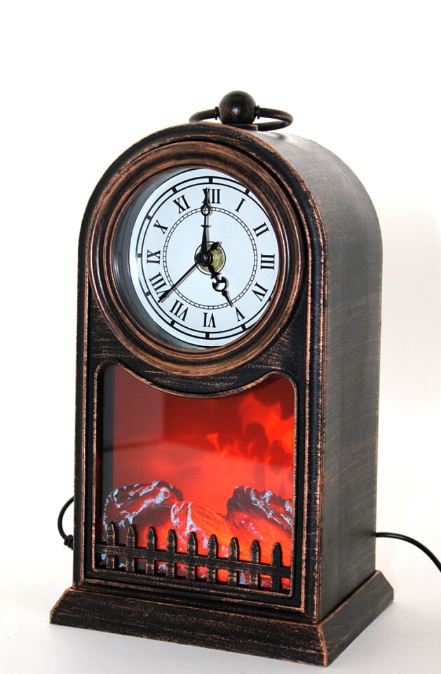 LED Işıklı Saatli Şömine - Model 1