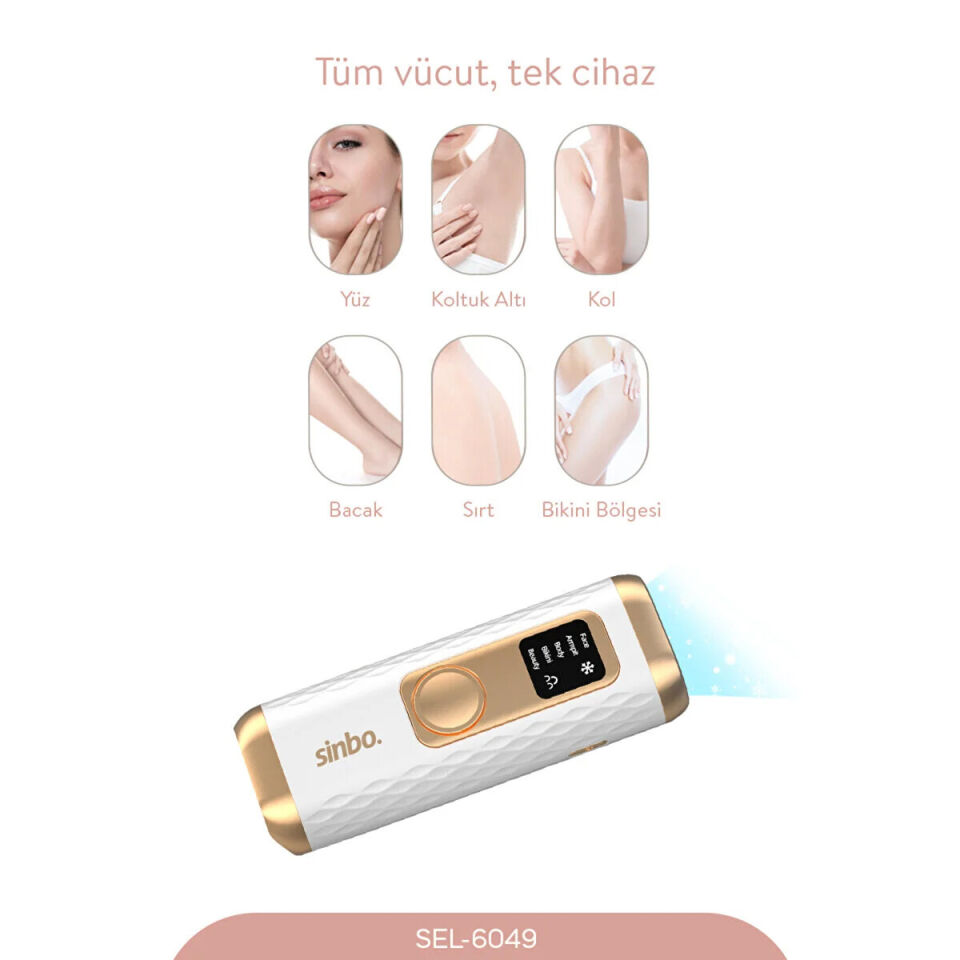 Sinbo IPL Buz Lazer Epilasyon Cihazı - 5 Farklı Mod - Tüm Vücut Uyumlu