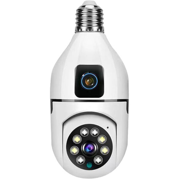 Çift Lensli Duy Girişli Kablosuz Ampul Kamera