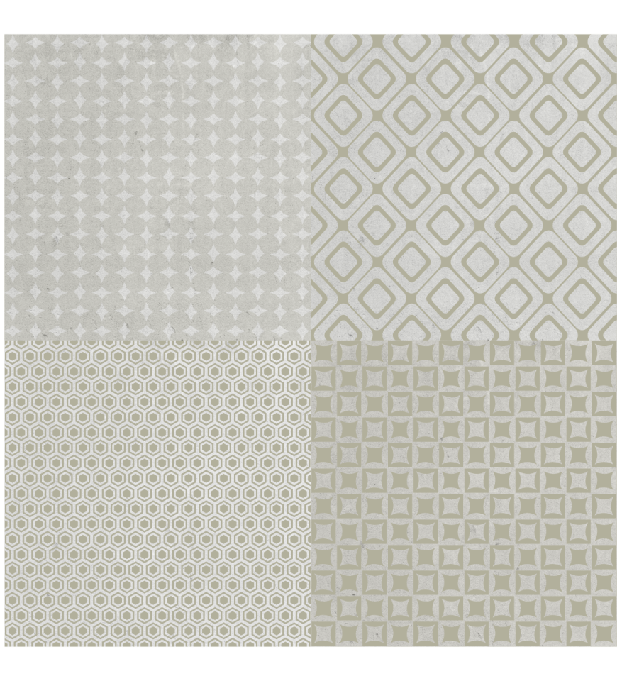 DecoHandy 30x30 cm Kendinden Yapışkanlı  Pvc Karo Mutfak Arası 4 Lü Karışık model  0,36m2