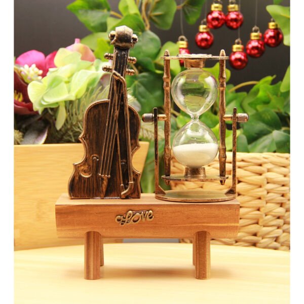 Dekoratif Keman Tasarımlı Kum Saati
