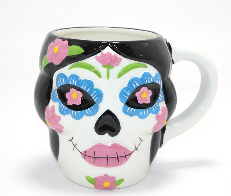 Day Of The Dead Şeker Kurukafa Tasarımlı Seramik Kupa Bardak