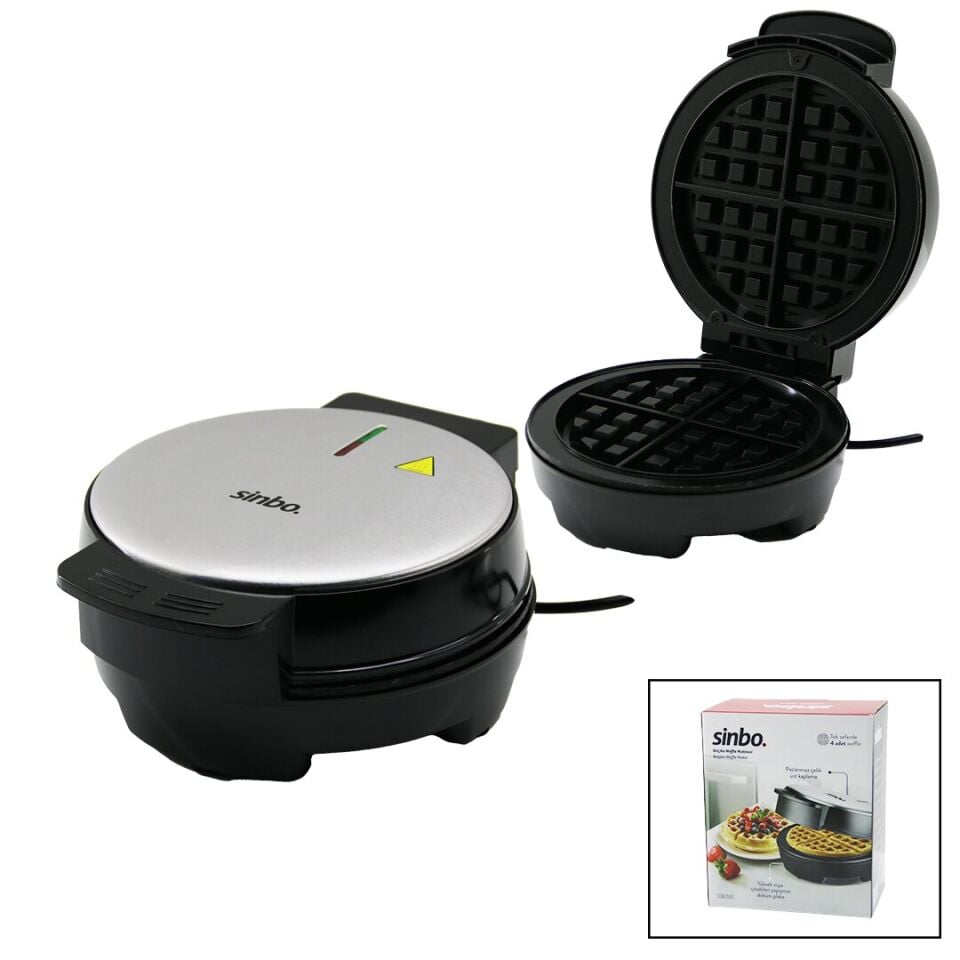 Sinbo Belçika Waffle Makinesi - 4 Waffle Kapasiteli - Yapışmaz Plaka