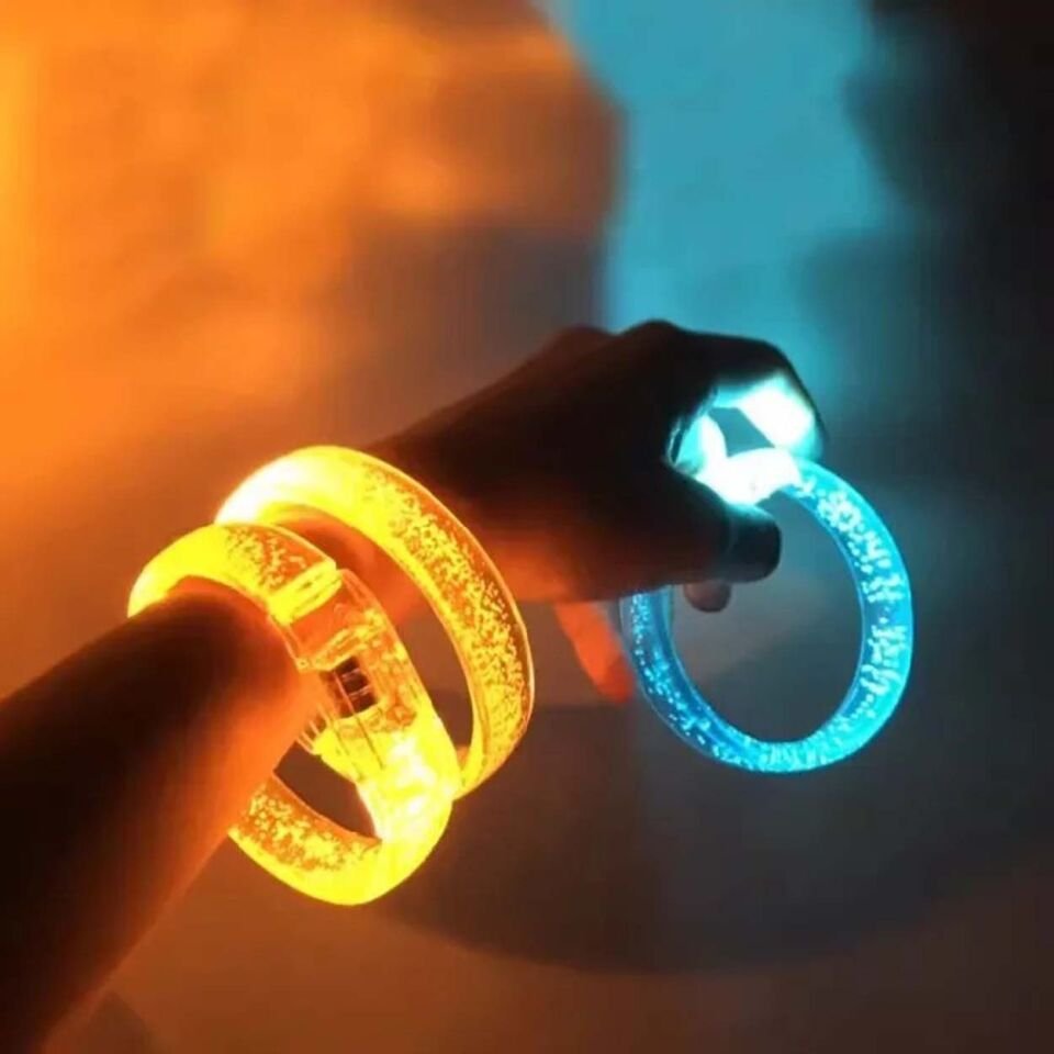 Turuncu Led Işıklı Baskı Yapılabilen Pilli Bileklik Bilezik