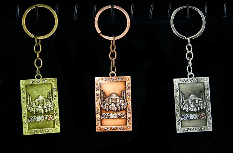 Metal Ayasofya Anahtarlık Dikdörtgen Tasarım