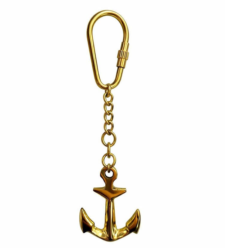 Denizci Temalı Pirinç Çapa Anahtarlık