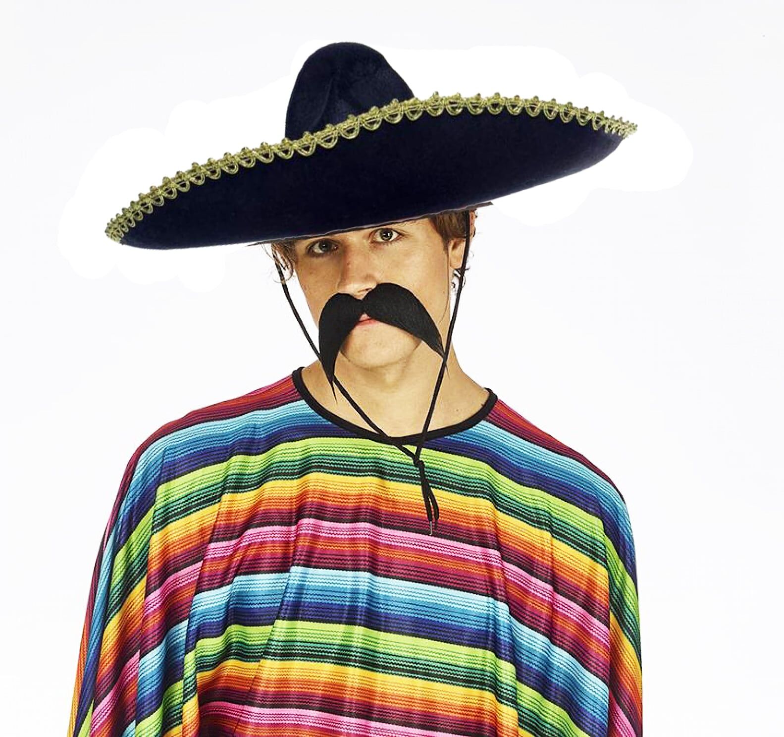 Sombrero Meksika Şapkası Altın Şeritli Yetişkin Boy