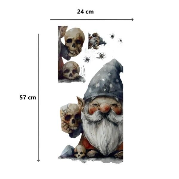 Gotik Cüce ve Kafatası Halloween Duvar Sticker Seti