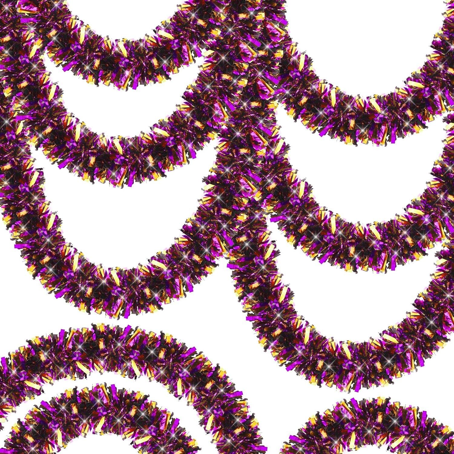 Mor Turuncu Garland Çift Renk Sim Süs