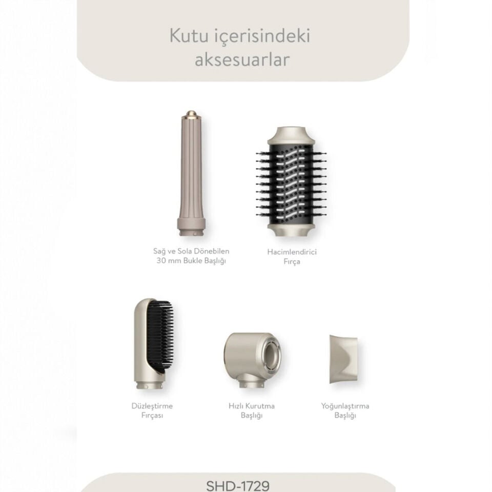Sinbo Air Brush Saç Şekillendirme Cihazı - 5 Başlıklı - Rose Gold Renk
