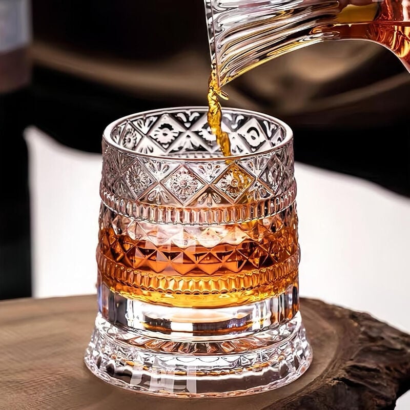 360 Derece Dönen Bardak - 280 ml - Kristal Cam