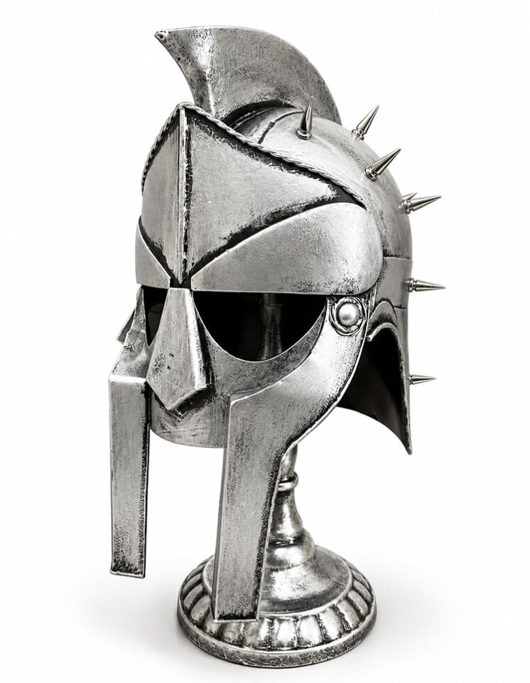 Spartalı Gladyatör Miğferi Biblosu - Metal - 45x20 cm Dekoratif Obje