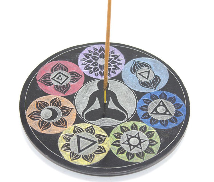 Obsidian Taşı 7 Çakra (Chakra) Tasarımı Tütsülük