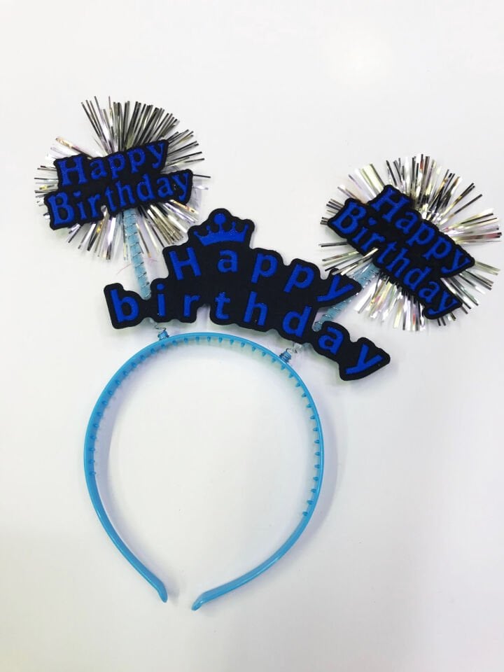 Happy Birthday Neon Renk Doğum Günü Tacı - 12 Adet