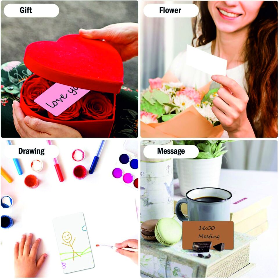 Boş Kelime Kartları 5x8 cm - 50 Adet Oval Kenarlı | Tabu & Not Kartları - Pembe