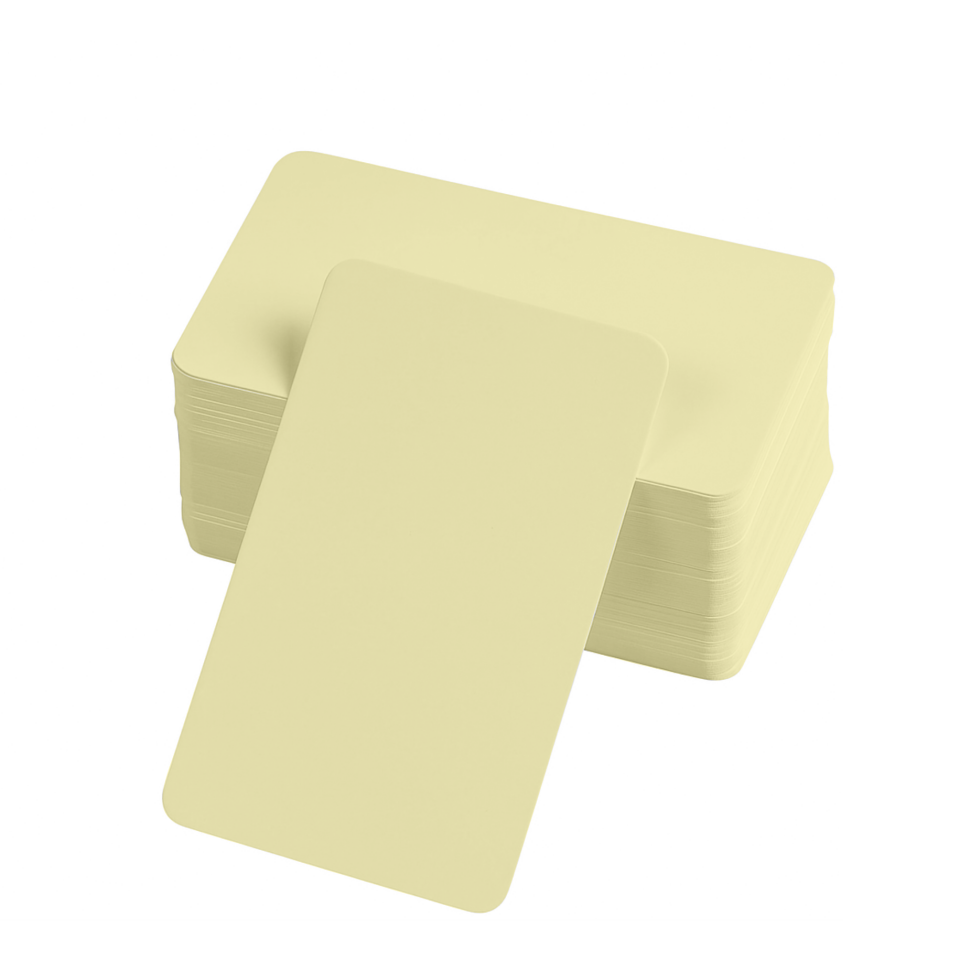 Boş Kelime Kartları 5x8 cm - 50 Adet Oval Kenarlı | Tabu & Not Kartları - Sarı