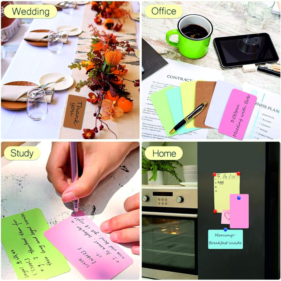 Boş Kelime Kartları 5x8 cm - 50 Adet Oval Kenarlı | Tabu & Not Kartları - Yeşil