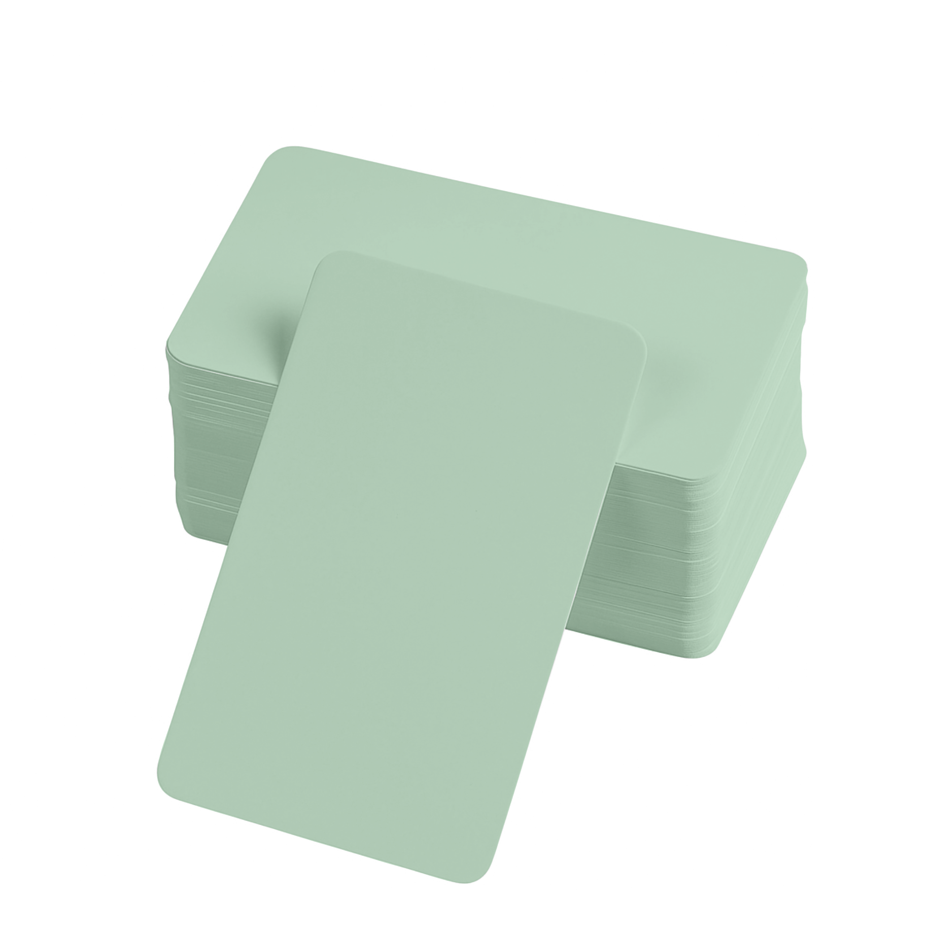 Boş Kelime Kartları 5x8 cm - 50 Adet Oval Kenarlı | Tabu & Not Kartları - Yeşil