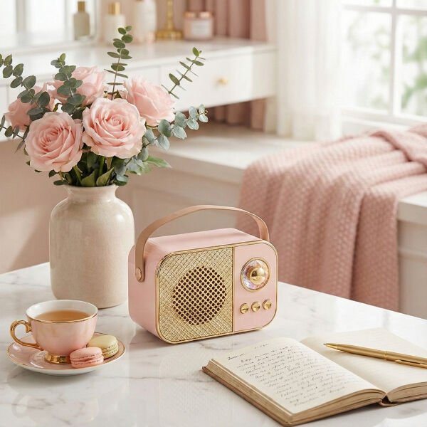 LED Aydınlatmalı Hoparlör Pembe