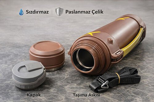 1600 ml Çift Katmanlı Vakumlu Paslanmaz Çelik Termos
