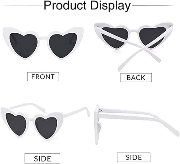 Beyaz Renk Kalp Şekilli Parti Gözlüğü