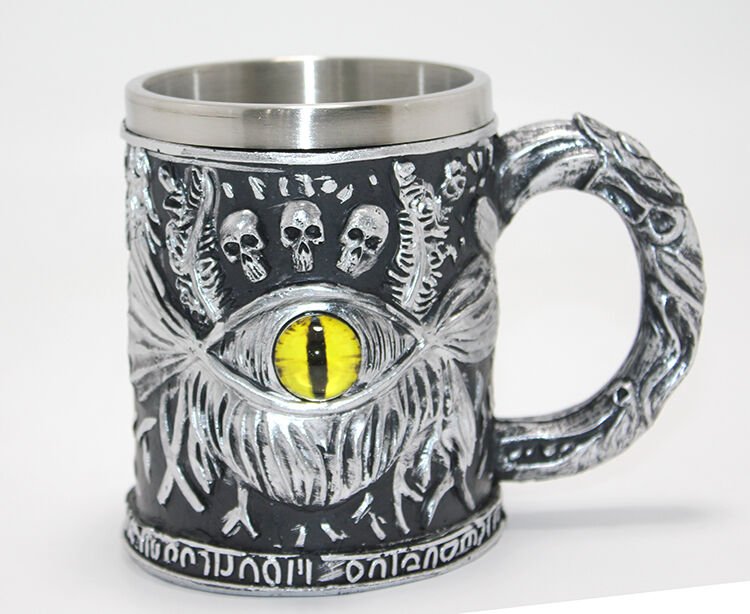 Mistik Ejderha Gözü 3D Kabartmalı Paslanmaz Çelik Kupa Bardak
