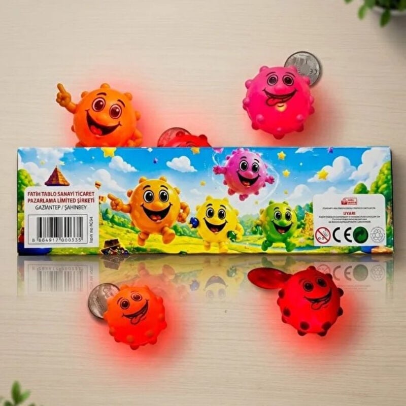 Vikvik Işıklı Top - 12'li Paket - Renkli - Sesli