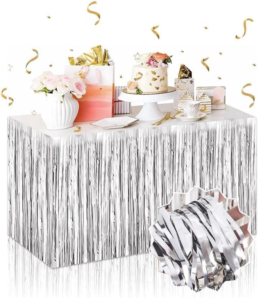 Gümüş Metalize Masa Eteği