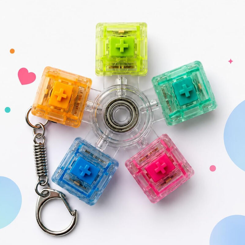 Mekanik Switch Klavye Stres Çarkı - Renkli Tuşlu Fidget Oyuncak