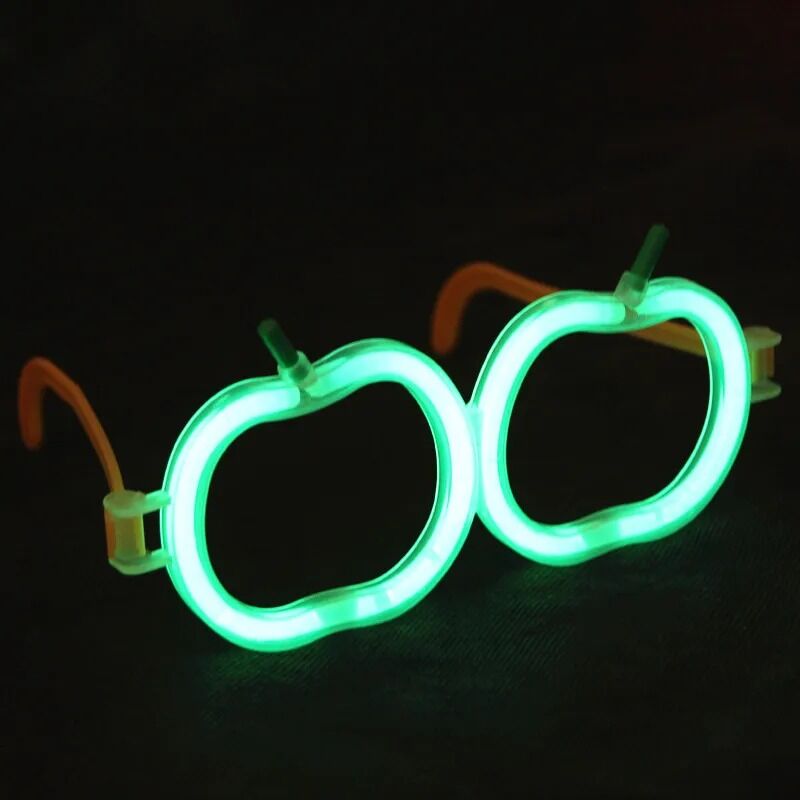 Karanlıkta Parlayan Neon Fosforlu Elma Gözlük Seti - 12 Adet